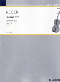 Reger Romance In G Woo Ii/10 Viola & Piano Sheet Music Songbook