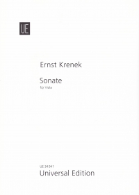 Krenek Sonata Op92/3 Viola Sheet Music Songbook