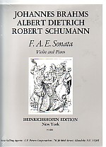 Brahms F-a-e Sonata Violin & Piano Sheet Music Songbook