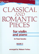 Classical & Romantic Pieces Book 3 Forbes Violin Sheet Music Songbook