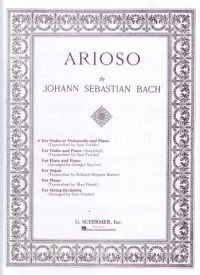 Bach Arioso Violin Or Violincello Sheet Music Songbook