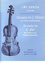Benda Sonata G Violin Sheet Music Songbook