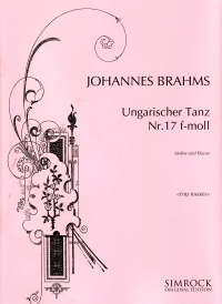 Brahms Hungarian Dance No 17 Fmin Kreisler Violin Sheet Music Songbook