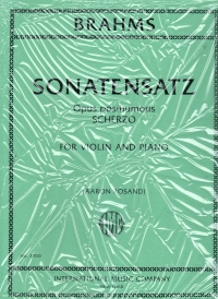Brahms Scherzo (sonatensatz) Cmin Op Post Violin Sheet Music Songbook