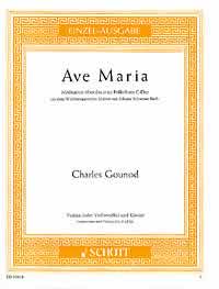 Gounod Ave Maria Violin & Piano Sheet Music Songbook