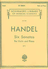 Handel Sonatas (6) Violin & Piano Betti Sheet Music Songbook