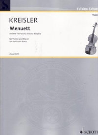 Kreisler Menuett In Style Porpora  Violin Sheet Music Songbook