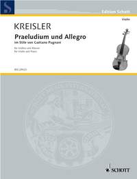 Kreisler Praeludium & Allegro Style Pugnani Violin Sheet Music Songbook