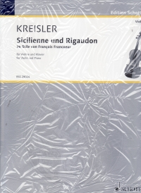 Kreisler Sicilienne & Rigaudon Francoeur Violin Sheet Music Songbook