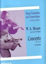 Mozart Concerto No 1 G (rokos) Violin Sheet Music Songbook