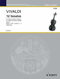 Vivaldi 12 Sonatas Op2 Book 1 Violin Sheet Music Songbook