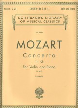 Mozart Concerto K216 No 3 G Major Violin (franko) Sheet Music Songbook