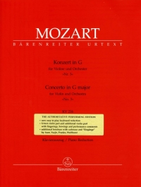 Mozart Concerto K216 No 3 G Urtext Violin Sheet Music Songbook