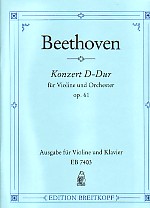 Beethoven Concerto Op61 D Oistrach Violin & Piano Sheet Music Songbook
