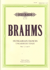 Brahms Hungarian Dances Nos 1 3 5 Klengel Violin Sheet Music Songbook