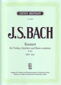 Bach Concerto E Bwv1042 Violin Sheet Music Songbook