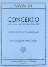 Vivaldi Concerto Bmin Rv580 Bouvet/gingold 4 Vlns Sheet Music Songbook