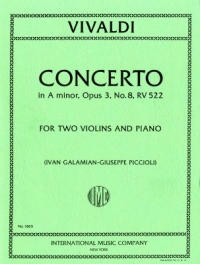 Vivaldi Concerto Amin Rv522 Galamian 2 Violins &pf Sheet Music Songbook