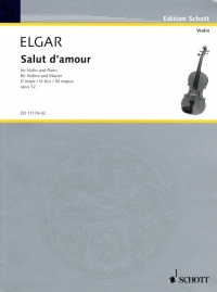 Elgar Salut Damour Op12 D Violin Sheet Music Songbook