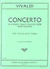 Vivaldi Concerto Op9 No 5 Amin Kaufman Violin & Pf Sheet Music Songbook
