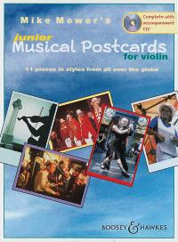 Junior Musical Postcards Mower Violin + Cd Sheet Music Songbook