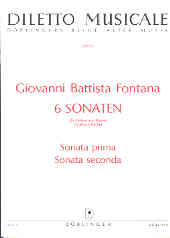 Fontana Sonatas (6) 1 & 2 Cerha Violin Sheet Music Songbook