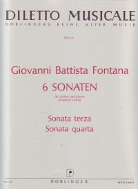 Fontana Sonatas (6) 3 & 4 Cerha Violin Sheet Music Songbook