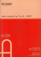 Mozart Concerto K219 No 5 A Alley/alberman Vn & Pf Sheet Music Songbook