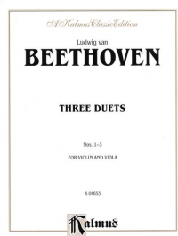 Beethoven Duets (3) Violin & Viola Sheet Music Songbook