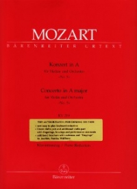 Mozart Concerto K219 No 5 A Violin & Piano Sheet Music Songbook