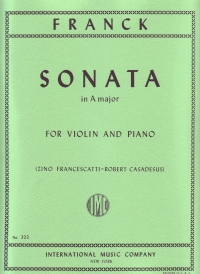 Franck Sonata A Violin & Piano Francescatti/casad Sheet Music Songbook