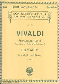 Vivaldi 4 Seasons Summer Op8 Lichtenberg Violin&pf Sheet Music Songbook