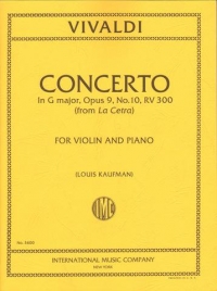 Vivaldi Concerto G Op9 No 10 Kaufman Violin Sheet Music Songbook