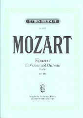 Mozart Concerto No 3 K216 Violin & Piano Sheet Music Songbook