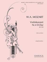 Mozart Violin Concerto No 4 Kv218 Violin & Piano Sheet Music Songbook