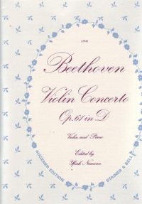 Beethoven Concerto D Op61 Violin & Piano Sheet Music Songbook