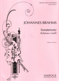 Brahms Sonata Movement Violin & Piano Sheet Music Songbook
