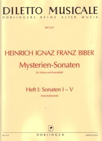 Biber Mysterien Sonaten I (i-v) Violin & Basso Con Sheet Music Songbook