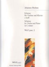 Brahms Scherzo Cmin Op Post (sonatensatz) Violin Sheet Music Songbook