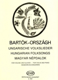Bartok Hungarian Folksongs Violin & Piano Sheet Music Songbook