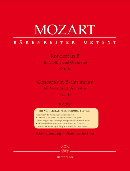 Mozart Concerto No 1 K207 Bb Vazquez Violin Sheet Music Songbook