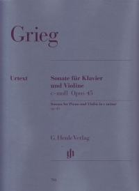 Grieg Sonata Op45 Cmin Violin & Piano Sheet Music Songbook