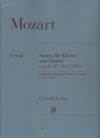 Mozart Violin Sonata Emin K304 (300c) Violin & Pf Sheet Music Songbook