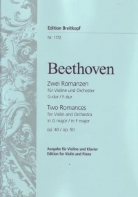 Beethoven Romances Op40 & Op50 Violin & Piano Sheet Music Songbook