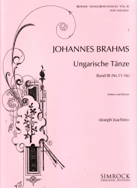 Brahms Hungarian Dances Vol 3 Violin & Piano Sheet Music Songbook