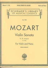 Mozart Violin Sonata K526 A Violin & Piano Sheet Music Songbook