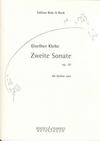 Klebe Sonata Op20 No 2 Violin Sheet Music Songbook