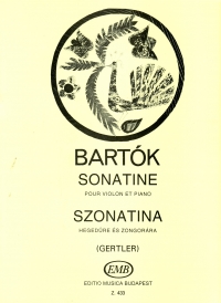 Bartok Sonatina Violin & Piano (gertler) Sheet Music Songbook