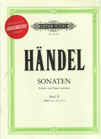 Handel Sonatas Vol 2 Bk & Cd Music Partner Violin Sheet Music Songbook