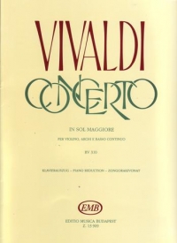 Vivaldi Concerto Gmaj Violin & Piano Sheet Music Songbook